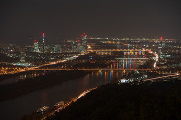 Obraz premium Wien bei Nacht