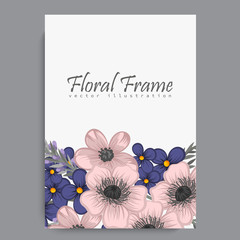 Floral frame with colorful flower.
