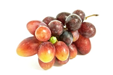 bunch of red grapes isolated on white