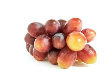 red grapes isolated on white background