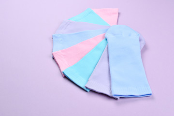 Naklejka premium Colorful collection of cotton socks.