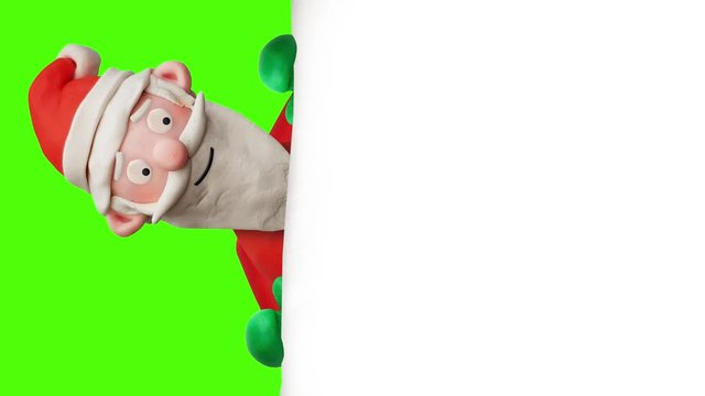 Weihnachtsmann aus Knete – Animation mit grünem Hintergrund