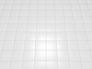 White Tiles floor texture industrial background. 3D render.
