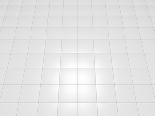 White Tiles floor texture industrial background. 3D render.
