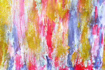 abstract streams of paints on the wall