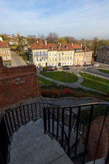Residential buildings in the Old Town of Warsaw in autumn , Poland.