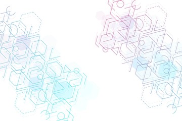 Science network pattern, connecting lines and dots. Modern futuristic virtual abstract background molecule structure for medical, technology, chemistry, science. Scientific hexagonal vector