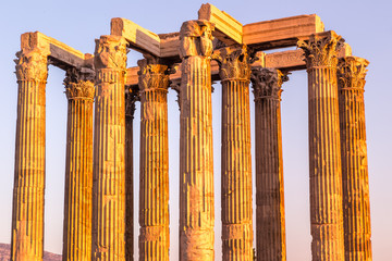The famous Olympieion. Tthe Temple of Olympian Zeus in the greek capital Athens