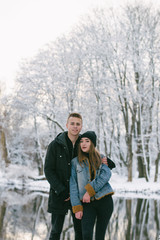 Fototapeta na wymiar couple in winter