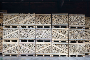 Boxes with firewood