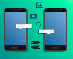 Sharing information through gadgets. Exchange between phones.
