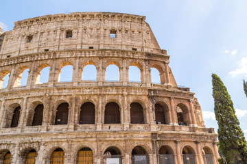 Fototapeta na wymiar Colosseum in Rome Ancient Roman Colosseum is one of the main tourist attractions