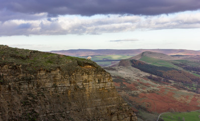 Sheep in the Ledge with a view of the Peak District