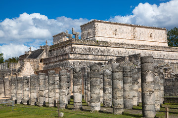 Fototapeta na wymiar Mexico, Yucatan, Chichen Itzá, Yucatán. Ruins of the Warriors temple. Originally created with One Thousand columns