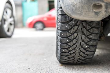 winter tyre with studs or spikes