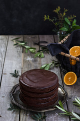 Vegan triple chocolate and orange cake
