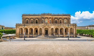 Obraz premium Palazzo Ducezio, seat of the municipality of Noto. Province of Syracuse, Sicily, Italy.