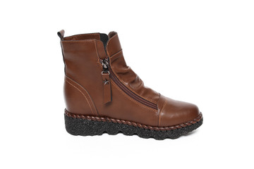 Women's demi-season shoes leather isolated on white background