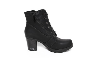 Women's demi-season shoes leather isolated on white background