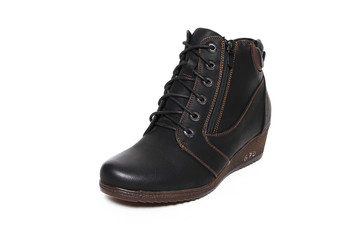 Women's demi-season shoes leather isolated on white background