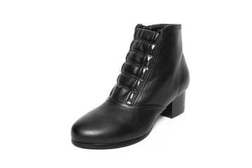 Women's demi-season shoes leather isolated on white background