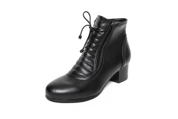 Women's demi-season shoes leather isolated on white background