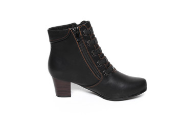 Women's demi-season shoes leather isolated on white background