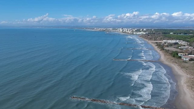 Le Grau du Roi (Gard - France) - Vue a&eacute;rienne de la plage