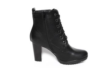 Women's demi-season shoes leather isolated on white background