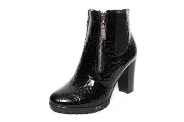 Women's demi-season shoes leather isolated on white background