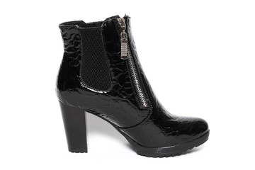 Women's demi-season shoes leather isolated on white background