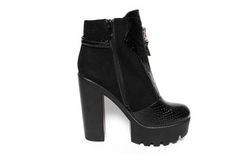 Women's demi-season shoes leather isolated on white background