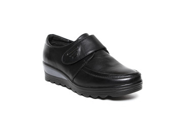 Women's demi-season shoes leather isolated on white background