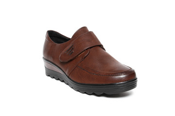 Women's demi-season shoes leather isolated on white background