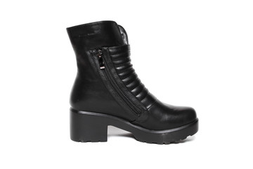 Women's demi-season shoes leather isolated on white background