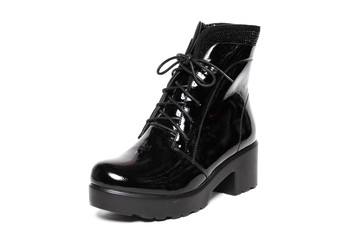 Women's demi-season shoes leather isolated on white background