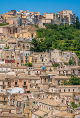 Obraz premium Panoramic view of Ragusa Ibla, baroque town in Sicily (Sicilia), southern Italy.
