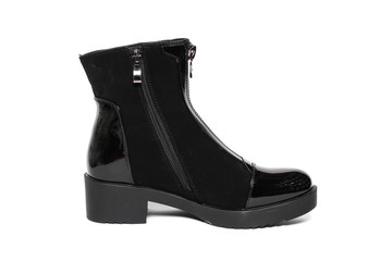 Women's demi-season shoes leather isolated on white background