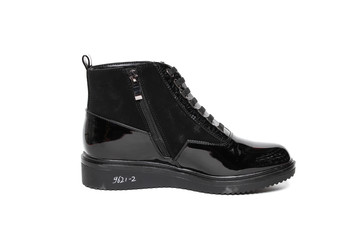 Women's demi-season shoes leather isolated on white background