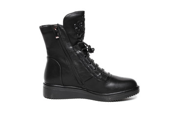 Women's demi-season shoes leather isolated on white background