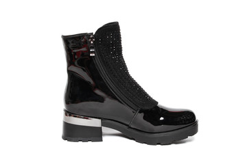 Women's demi-season shoes leather isolated on white background