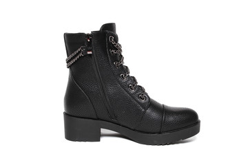 Women's demi-season shoes leather isolated on white background