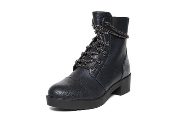 Women's demi-season shoes leather isolated on white background