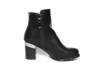 Women's demi-season shoes leather isolated on white background