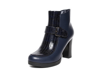 Women's demi-season shoes leather isolated on white background