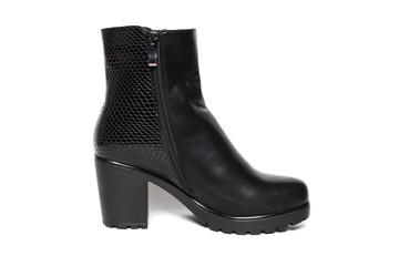 Women's demi-season shoes leather isolated on white background