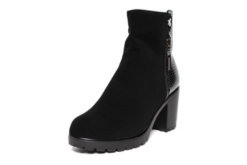 Women's demi-season shoes leather isolated on white background