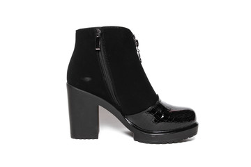 Women's demi-season shoes leather isolated on white background