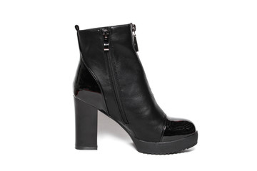 Women's demi-season shoes leather isolated on white background