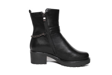 Women's demi-season shoes leather isolated on white background